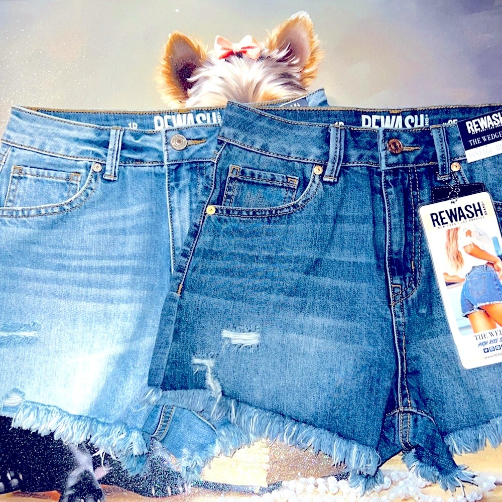 $15 Sale for Two Rewash jean shorts size 1/w25